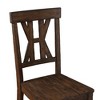 Asian Hardwood Armless Side Chair (Set of 2) with Ergonomic Back and Distressed Dark Tobacco Finish - 3 of 4