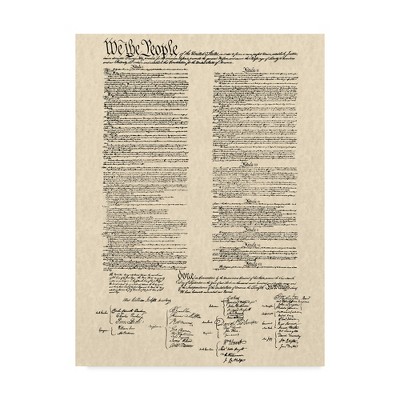 Constitution Document Tan Canvas Art 32'' x 24''