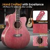 Pyle 36" Cutaway Acoustic Guitar with Accessory Kit - 6-String Steel-String, High-Density Fingerboard - Deep Ruby (PGA550CAPU) - 4 of 4