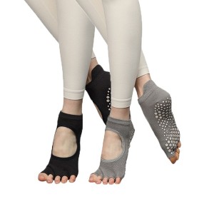 Anna-Kaci Women's Open-Toe Grip Socks for Yoga and Pilates with Non-Slip Soles and Arch Support - 1 of 4