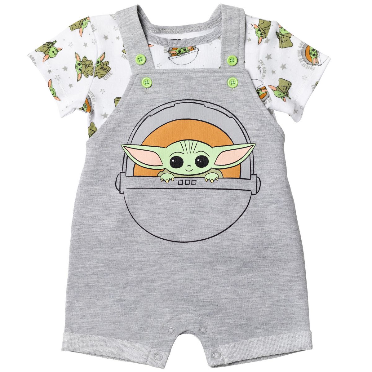 Star Wars Baby Boys' Shortall T-Shirt and Bucket Hat Set Newborn to Infant - thumbnail 7