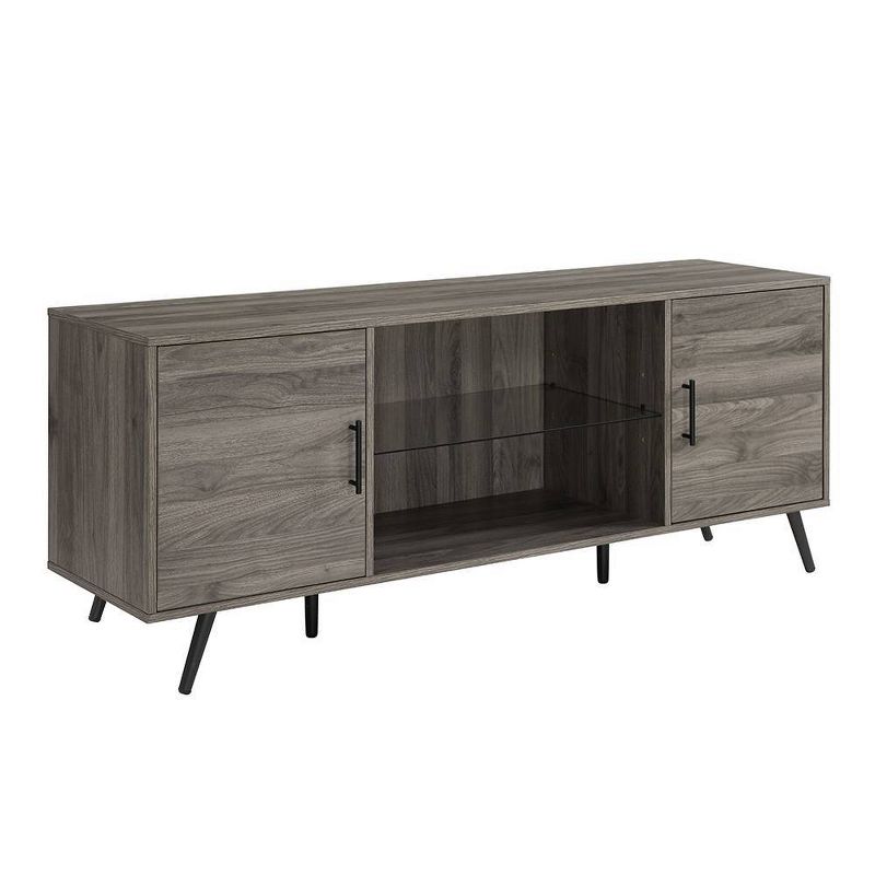 2 Door Mid-Century Modern Wood Storage TV Stand for TVs up to 65" - Saracina Home, 1 of 23