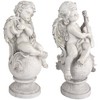 Northlight Set of 2 Sitting Cherub Angels with Violin and Harp Outdoor Patio Garden Statues 14.75" - Ivory - 3 of 4