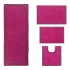 Luxury Reversible Bathroom Rugs Set, Washable Rug, Extra Soft and Absorbent bath Rug, Non-Slip Bath Mat Set, 4 Pcs Set with Contour, Hot Pink - 2 of 4