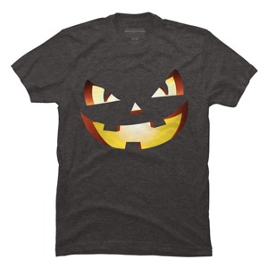 Men's Design By Humans Halloween Pumpkin Evil Smiley Face By artdim T-Shirt - 1 of 4