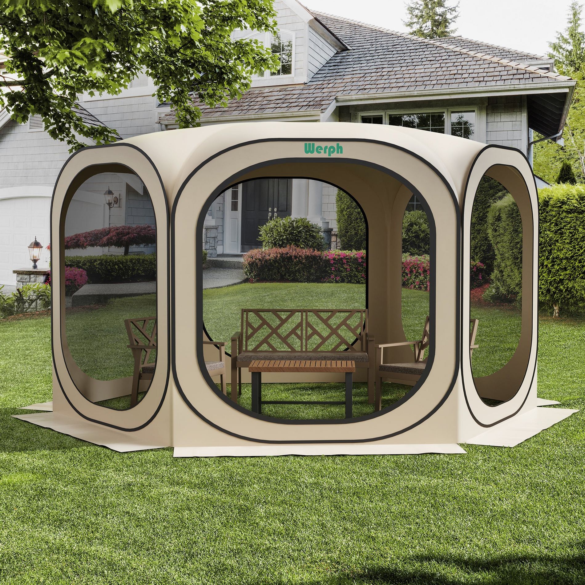 Werph Portable Screen House: Pop Up Canopy Tent for Camping & Patio - Add to cart and enjoy an additional 10% discount!