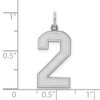 Black Bow Jewelry Sterling Silver, Jersey Collection, Large Number 2 Pendant - 4 of 4