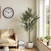 KWPZQEB 6FT Olive Trees Artificial, Faux Olive Tree with Black Planter, Artificial Plants with Natural Wood Trunk for Home Office Decor - 2 of 4