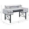Vynxaria Safea Antique White & Black Finish Computer Desk - 2 of 4