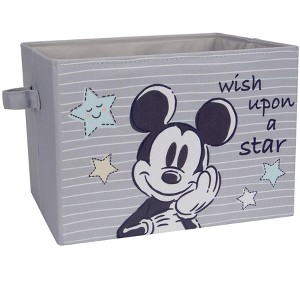 Lambs & Ivy Disney Mickey Mouse Gray Foldable Storage Basket/Container/Bin - 1 of 4