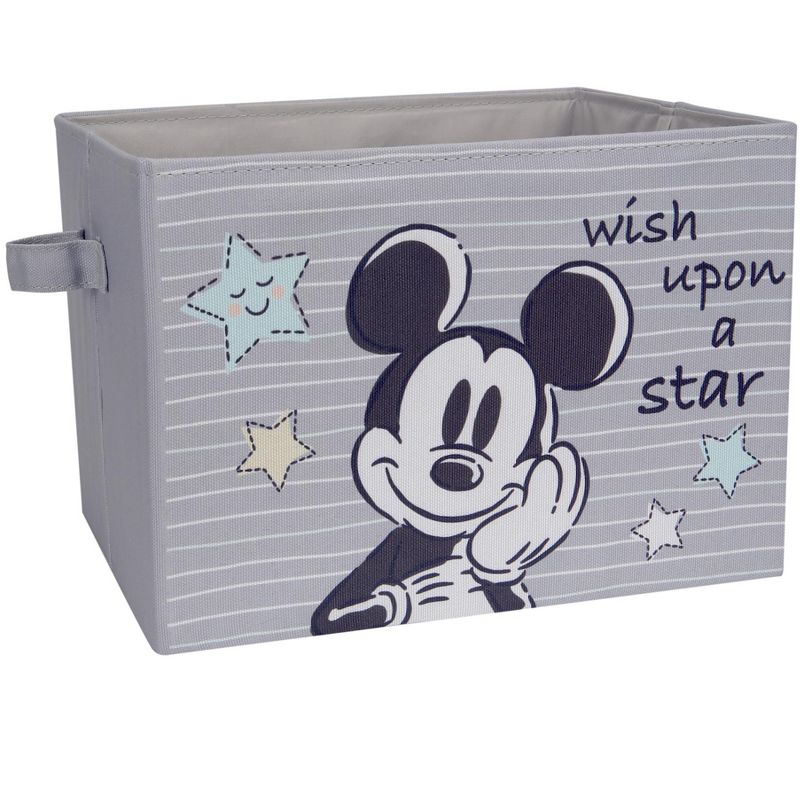 Lambs & Ivy Disney Mickey Mouse Gray Foldable Storage Basket/Container/Bin, 1 of 5