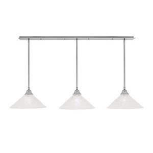 Toltec Lighting Stem 3 - Light Chandelier in  Brushed Nickel with 16" Italian Bubble Shade - 1 of 1