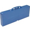 135.5×83×65.5cm Portable Folding Camping Picnic Table Camping Suitcase Table with Seats Chairs Blue - 3 of 4