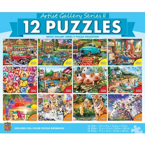 MasterPieces Artist Gallery Jigsaw Puzzle 12 Pack Multipack with Poster for Family Fun - 1 of 4