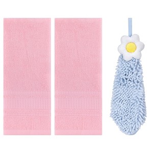 REGALWOVEN 3 Pcs Solid Soft Absorbent Hand Towels for Bathroom - 1 of 4