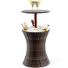 Costway 1PC Adjustable Outdoor Patio Rattan Ice Cooler Cool Bar Table Party Deck Pool - 2 of 4