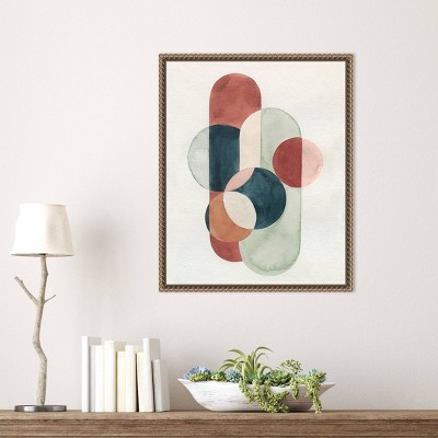 Loops and Bounds I Abstract Canvas Print with Bronze Frame