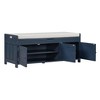 Storage Bench with 3 Shutter-Shaped Doors - Shoe Bench with Removable Cushion and Hidden Storage Space, Durable MDF Construction, Stylish Design - 3 of 4