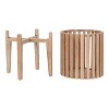 Kate and Laurel Paynter Round Wood Freestanding Planter, 2 Piece, Natural - 4 of 4