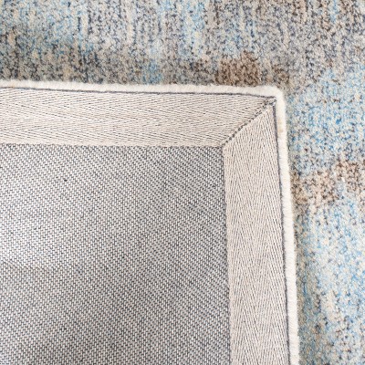 Heirloom Grey-Blue 6' Square Wool & Viscose Tufted Rug