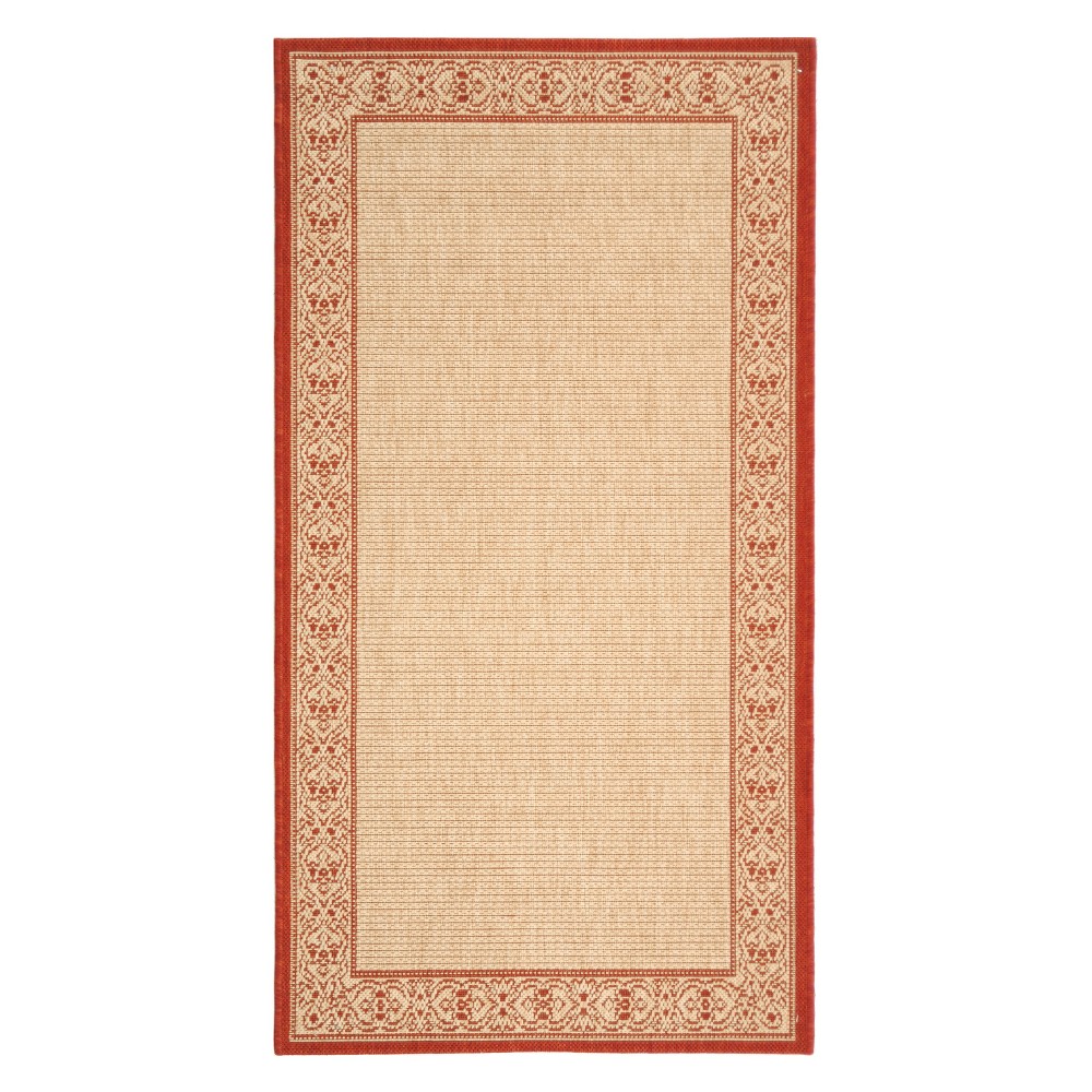 2'7in x 5' Antibes Outdoor Rug Natural/Red - Safavieh