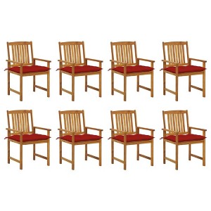 vidaXL Solid Acacia Wood Patio Chairs with Cushions, Set of 2, Outdoor Garden Furniture, Durable and Stable - 1 of 4