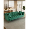 Lyngins 71 Inch Velvet Convertible Couch,Upholstered Loveseat Sofa,Sofa Bed for Living Room,Bedroom - 2 of 4