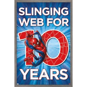 Trends International Marvel Spider-Man - Happy 10th Birthday Framed Wall Poster Prints - 1 of 4