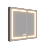 ONWITH Black Aluminum Recessed/Surface Mount Dimmable Medicine Cabinet with Mirror - 3 of 4
