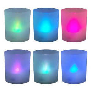 LumaBase Frosted Votives with Battery-Operated LED Lights - Set of 6 - 1 of 3