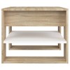 vidaXL Coffee Table White Engineered Wood Medium Coffee Table Square - White and Sonoma Oak - 3 of 4