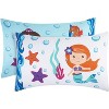 EVERYDAY KIDS Toddler Fitted Sheet and Pillowcase Set -Undersea Mermaids Adventure- Soft Breathable Microfiber Toddler Sheet Set - 3 of 4