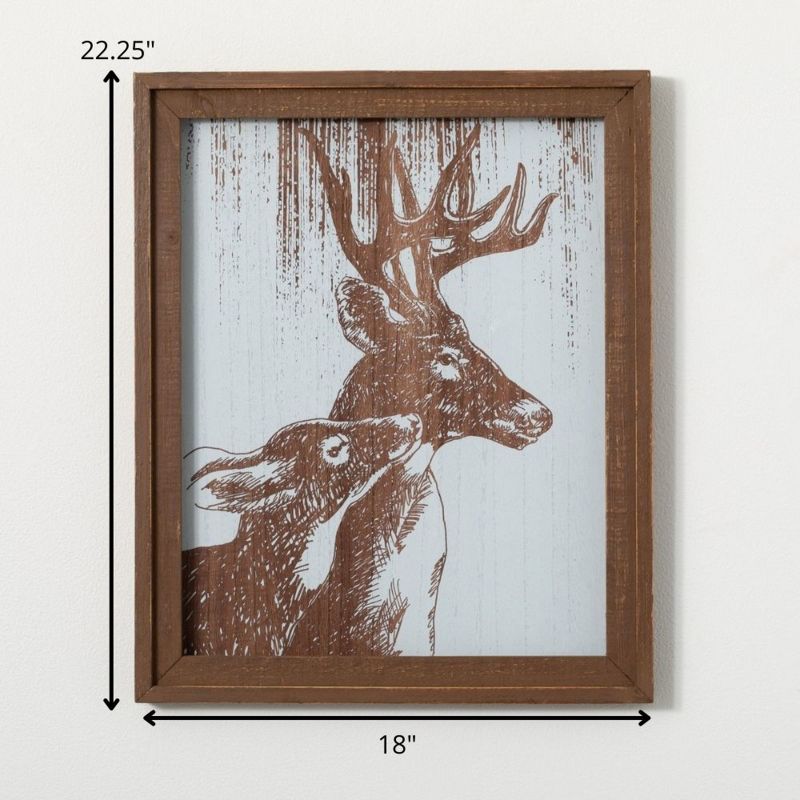 Deer With Fawn Wall Art Multicolor 22.25"H Wood, 4 of 5