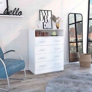 Depot E-Shop Four Drawer Dresser, Superior Top, One Open Shelf - 1 of 4