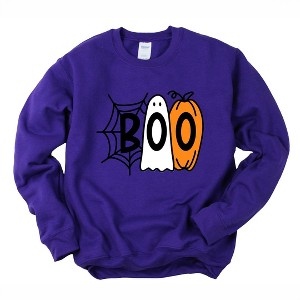 Simply Sage Market Women's Graphic Sweatshirt Boo Web Ghost - 1 of 4