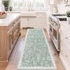 Acekool 2x6 Green Botanical Rug - Modern Plant & Bird Print Low Pile Washable Non-Slip Rug for Living Room, Bedroom, Bathroom - 3 of 4