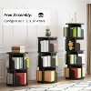 Rotating Bookshelf,4-Tier Bookcase Storage Rack,Corner Spinning Book Shelf for Small Space, Wood Revolving Bookcase Organizer for Bedroom,Living Room - 3 of 4