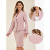 INSPIRE CHIC Women's Collarless Blazer and Formal Pencil Skirt Business Suit Set 2 Pcs - 2 of 4