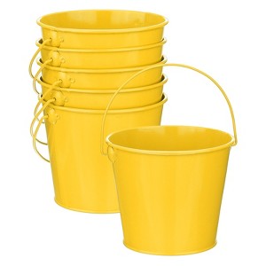 Unique Bargains Galvanized Metal Rustic Multipurpose Bucket with Handle 6 Pcs - 1 of 4