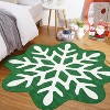 Christmas Snowflake Mat  Washable Bathroom Rug, Non-Slip Welcome Doormat for Entryway, Porch, Kitchen, or Bedroom Winter Decor - 3 of 4