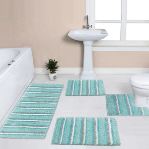 Home Weavers Glamour Collection 100% Polyester Microfiber Bathroom Rug, Non Slip Bath Mat Water Absorbent Soft Microfiber Shaggy Mat Machine Washable - 1 of 4