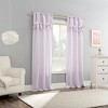 40"x84" Sun Zero Emma Bow Valance Semi-Sheer Rod Pocket Curtain Panel Lavender - 4 of 4