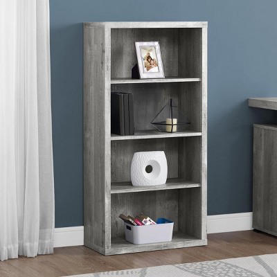 INFURNIC Decorative Bookshelf Bookcase Etagere 5 Tier Adjustable Shelves Modern Laminate Storage Display, Gray, 23.75"*11.75"*47.5"