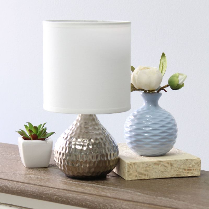 Hammered Drip Mini Table Lamp with Fabric Shade - Simple Designs, 4 of 9
