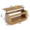 WOWLIVE 41.7' Lift Top Coffee Table with Storage for Living Room, Rectangle Wood Center Table Furniture, 2-Tier Accent Table Office Apartment - 3 of 4