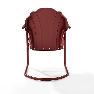 Tulip Retro Red Metal Outdoor Armchair Set