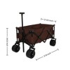 INFURNIC Wheelbarrows And Lawn Carts Heavy Duty Garden Cart Folding Camping Cart, Utility Park Garden Cart For Outdoor, Brown, 37.8"*21.65"*34.33" - 3 of 4