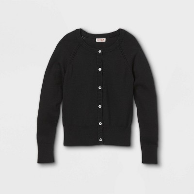 Girls' Cardigan Sweater - Cat & Jack™ Charcoal Black XS