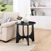 VYNXARIA 25" Round End Table, Wooden Side Table,Night Stand for Living Room ,Reception Room - 3 of 4