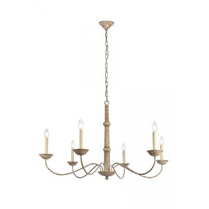 Elegant Lighting Merritt Collection Chandelier D39.8 H24 Lt:6 Weathered Dove Finish - 1 of 4